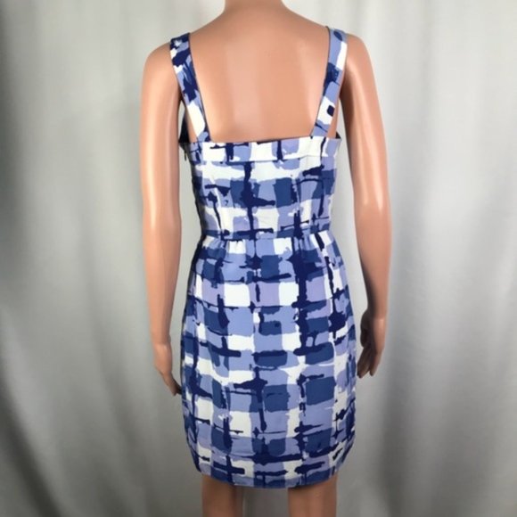 Banana Republic Abstract Print Blue/White Dress Size - Picture 5 of 6